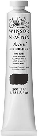 Winsor & Newton 1237386 Artists Ölfarbe - 200ml Tube, Künstler - Ölfarbe mit höchstmöglicher Pigmentierung, höchste Lichtechtheit - Marsschwarz