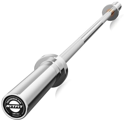 RITFIT Olympic Barbell 4ft/6ft - 2 Inch Weight Bar for Strength Training, Weightlifting, Squat, Deadlift, Bench Press, Curl, Overhead Press - 350lbs/500lbs Capacity 4FT Silver