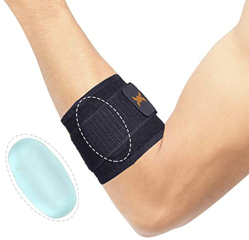 Thx4COPPER Coudière Epicondylite Support de Compression avec Silicone, Coudière Strap Tennis,Golf Elbow, Bandage de Coude Réglable pour Tendinite, Bandage d'avant Bras-M