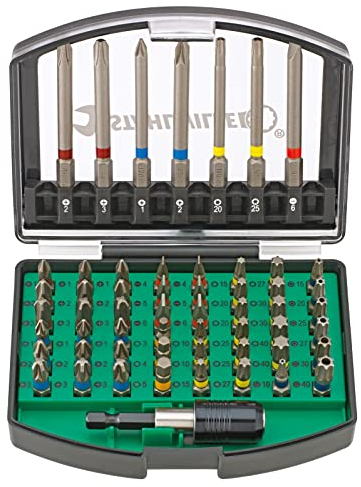 Stahlwille Bit Set 56-tlg. Bitsatz mit 1/4 Bithalter magnetisch TORX, Innensechskant und Kreuzschlitz (PH, PZ) Bits, für Akkuschrauber und Schlagschrauber, 1206