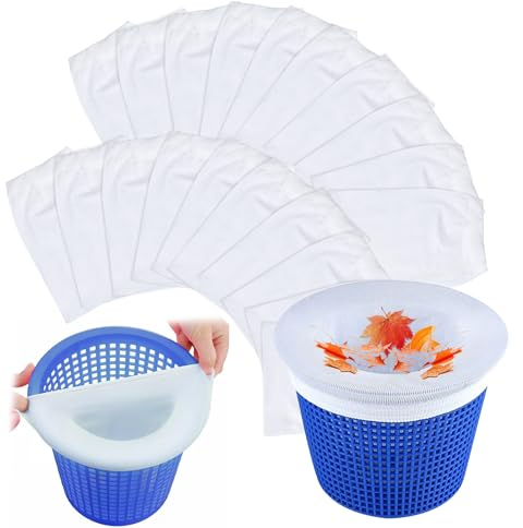 Taozoey Chaussette Skimmer Piscine, 20 Pièce Chaussette Skimmer, Nylon Élastique Réutilisable Chaussette Filtre Piscine, Protégez La Piscine Propre, pour Filtrer Feuilles, Écume