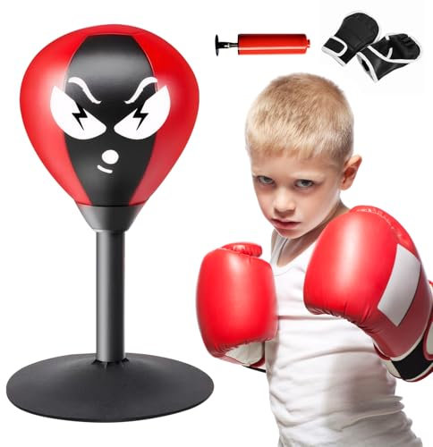 Haokelai Desktop Punching Bag, 2025 New Rage Bag, Speed Bag Boxing with Strong Suction Cups and Gloves, Flexible and Versatile, Punching Ball for Skill Improvement and Stress Relief