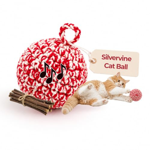 JAYU PET Red Cat Ball, 2.7 inch, W/Bell Version