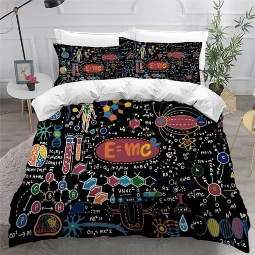Funda Nordica Cama 135/150 Física, Suave Transpirable Microfibra Ropa de Cama Física Funda Edredon 220x240 cm, 2 x Funda de Almohada 50x75 cm, 3D Funda de Edredón w4640