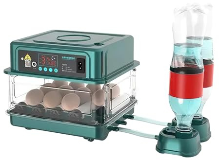 Incubadora totalmente automática, incubadora de 10/15/24/36 huevos con giro automático de los huevos y humidificación automática, incubadora totalmente automática para huevos de gallina, codorniz y