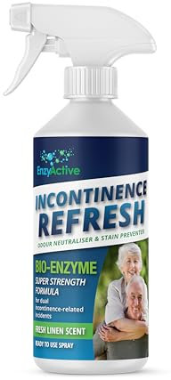 EnzyActive Incontinence ReFresh Odour & Stain Preventer Enzymes-Carpet Cleaner, Upholstery Cleaner,Shoe freshner, Linen 500ml Spray Odouriser-Urine,Sweat, Faeces,Sick & Dual Incontinence
