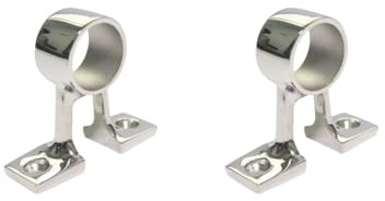 Juego de 2 soportes de dos patas de acero inoxidable para barco marino y yate de 25 mm