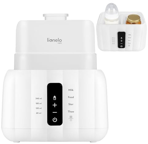 LIONELO Calienta Biberones Doble Thermup Duo 6 en 1, Esterilizador Descongelador Calentador de Tarritos, Mantiene Líquidos Calientes, Sensor NTC, 200W