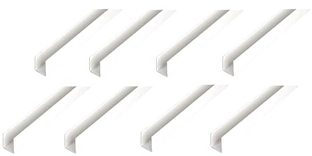 Alberts Lot de 8 profilés en U - Plastique - Blanc - 2000 x 21 x 20 mm