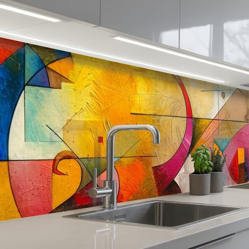 KitchenYeah© Credence Adhesive Pour Cuisine 80x300 cm Panneau Mural Adhesif Fond De Hotte Plaque Pvc Murale Peel And Stick Protege Mur Art - Abstrait - Moderne