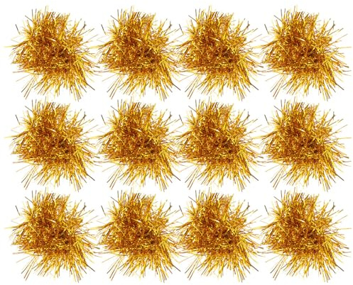 CONGARTENO 20 Pezzi Pompon Cheerleading Dorati Leggeri per Danza Sportiva e Festa Accessori da Mano per Squadre di Cheer e Performance di Spirito di Gruppo