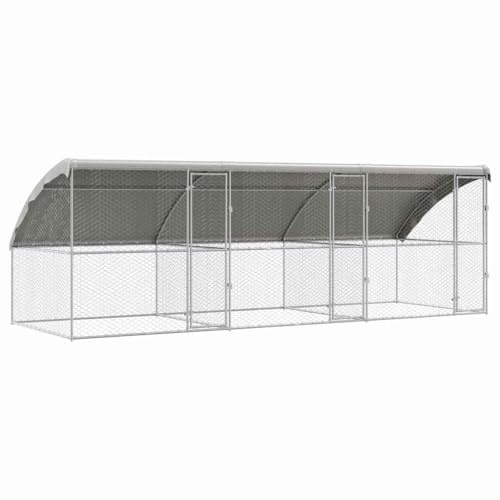 vidaXL Refugio para Perros 3 uds. Plateado 6 x 2 x 2 m