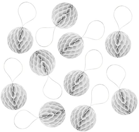 Wrapables Mini Honeycomb Ball Party Decorations for Weddings, Birthday Parties, Baby Showers and Nursery Decor (Set of 10), 2, White