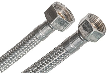 SFX® Panzerschlauch 100cm Flexschlauch 1/2 Zoll ÜM x 3/4 Zoll ÜM Verbindungsschlauch Verlängerungsschlauch Trinkwasserschlauch Anschlussschlauch 1000mm