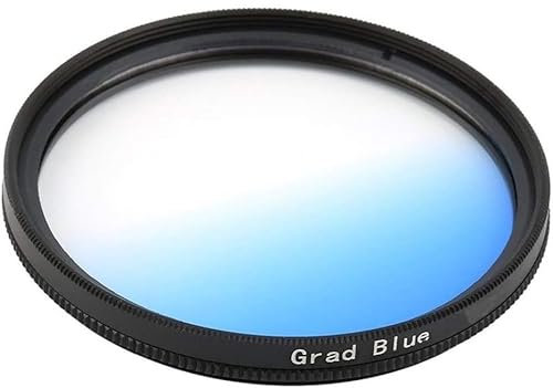Yunchenghe Filtre de Couleur dégradé Bleu dégradé de Couleur de 49 mm, pour l'objectif de caméscope d'appareil-Photo de DSLR de Sony Nikon Sony