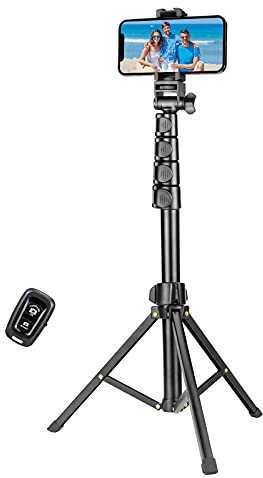 YOTOCversion 1.7 Meter/67 inch Phone Tripod Stand & Bluetooth Selfie Stick, Cellphone Tripod with Bluetooth Remote, Compatible with iPhone 17/16/15/14/13/12/12 pro/11/11pro/8