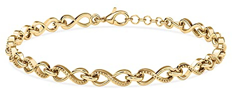 TJC 925 Sterling Silver Infinity Bracelet for Women Adjustable Bracelet 8
