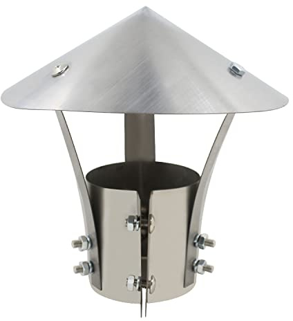 Sombrero chimenea estufa pellets sombrerete antilluvia caperuza salida humos conducto terminal tubo chimenea barbacoa (120mm Diámetro interior)