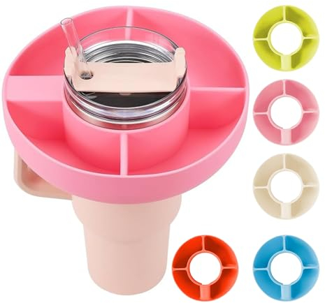 styrkja Snack Bowl for Stanley Cup, Silicone Snack Cup Compatible with Stanley Cup Snack Plate Snack Tumbler Cup for 40oz Stanley Cup Accessories Tumbler Snack Cup Snack Tray (Pink), SILICONBOWL40OZ