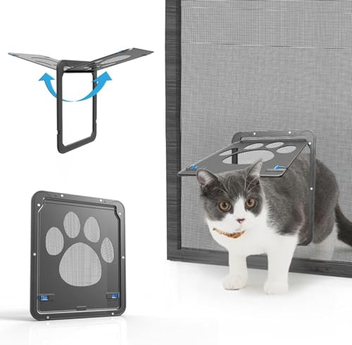 Gattaiola Porta per Gatti Cani Domestici Zanzariera Porticina per Cane Animali 24 x 29 cm Sportello Porte per Gatti Facile da Installare Lackable Porta Schermo Basculante per Gatto Piccolo Cane