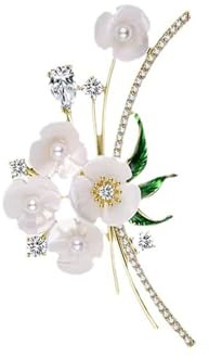 Vbvbip Elegant Nature Broche Collection pour femme – 6 styles, y compris floral, arbres et motifs géométriques avec pierres précieuses et diamants, pour la Saint-Valentin, un mariage ou un usage