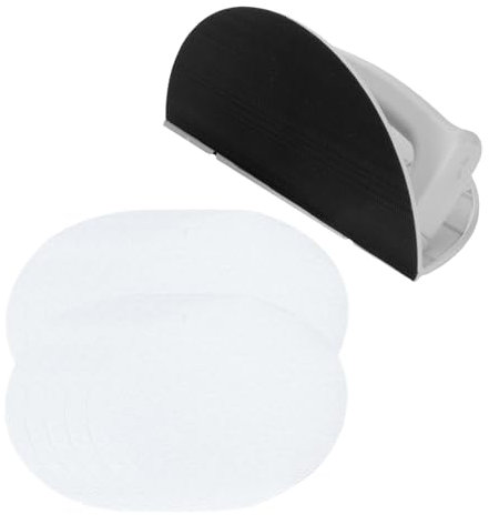 Blocco abrasivo a mano con carta vetrata sagomata e 10 pezzi, ergonomico, leggero, semicircolare, con cuscinetto adesivo, per mobili, metallo, vetro, pavimento per parete, angolo