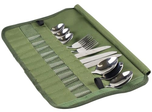 Borsa portaoggetti per posate, borsa organizer per utensili da cucina da 37 cm, borsa portaoggetti per stoviglie da campeggio, 13 tasche, grande capacità, in poliestere, ideale per viaggi, picnic