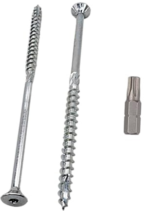 SKIR'CO (4 pièces) Vis à bois en acier zingué 10,0 x 200 mm, tête fraisée Torx, type 17, vis pour panneaux de particules, partiellement filetées