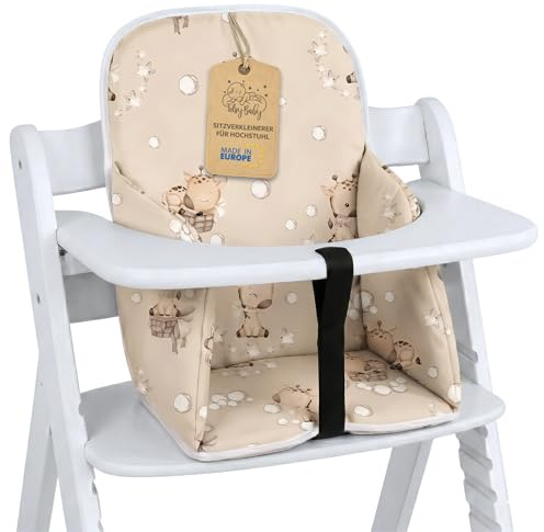 Copri seggiolone pappa universale - copriseggiolone bambino e bambina cuscino imbottitura riduttore per Hauck e Stokke sedia con un rivestimento impermeabile stabile Giraffe