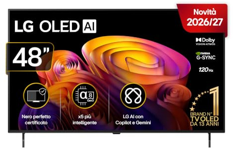 LG OLED AI 48 Pollici, Serie B6E 2026 Smart TV 4K - OLED48B6ELC