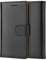 Genuine Leather Bookcase for iPhone 5C, Premium authentic Genuine Leather Wallet case with Magnetic, Kickstand, Cash & Card Slots Stockproof Slim Flip bookcase cover 4.0 (Black)