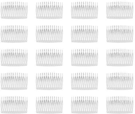 20 Stück klar weiß DIY Craft Kunststoff Haar Seitenkamm mit 14 langen Zähnen Braut Hochzeit Schleier Kämme Haarnadeln für Frauen Mädchen