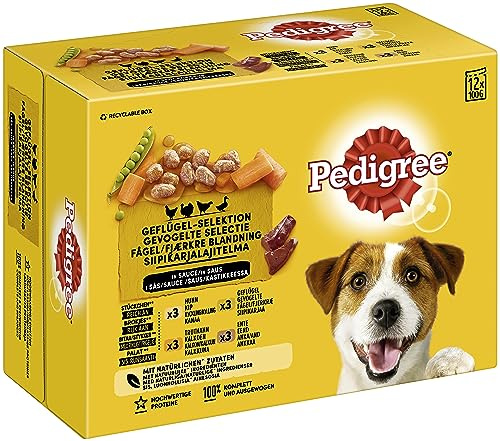Pedigree Adult Wet Dog Food Pouches Mixed in Gravy 12 x 100g