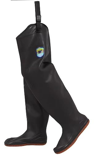 Stivali A Coscia da Pesca Stivali Impermeabili in PVC con Cinturini for Pantaloni da Uomo e da Donna, for Cantieri di Pesca/Caccia/Costruzione all'aperto (Color : Black, Size : 43 EU)