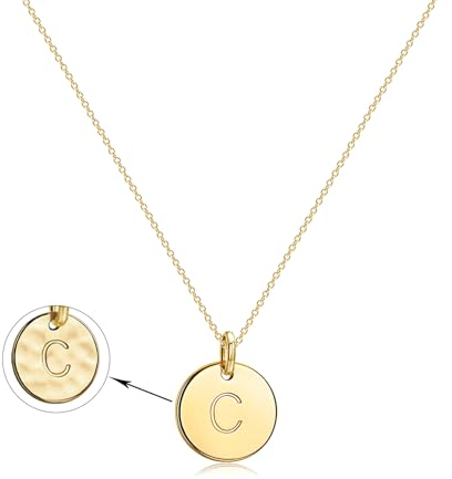 Jenosy Personalisierte Gold Kette Mit Buchstaben - Zarte Hypoallergene 18K Vergoldete Damen Kette Mit Namen - Modeschmuck für Frauen und Mädchen