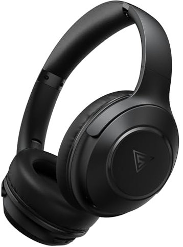 DOQAUS Bluetooth Headphones Over Ear, 70H Playtime Bluetooth 5.3 Wireless Headphones, 3 EQ Modes, Hifi Stereo Foldable Headphones Wireless with Microphone, Soft Earpads, for Phone PC Travel(Black)