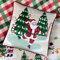 furn. Jolly Santa Let It Snow Kissen, Samt, Paspeliert, Federn, gefüllt