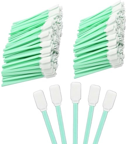 NIYATA 100 Bâtonnets de Nettoyage en Mousse,Ecouvillon de Nettoyage Petit Diametre,Tampons de Nettoyage,pour Imprimante à Jet d'encre,Lentille Optique,Caméra,Tête d'impression