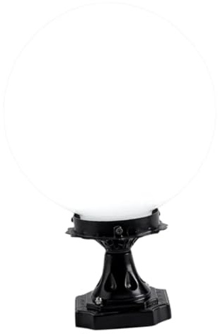 Sosoport Luminaria para Postes de Luz Exterior de 20 CM Pantalla Esférica de Acrílico Resistente Intemperie y Base de Aluminio Cuadrada Adecuado para Iluminación y Decoración de Patios