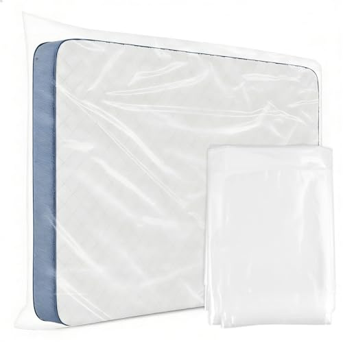 Funda Plastico Colchon, 150×240×35 cm Bolsa de Colchón Plástico, Resistente al Desgarro, Impermeable y Reutilizable Funda Protectora de Plástico para Colchón, para Almacenamiento, Transporte