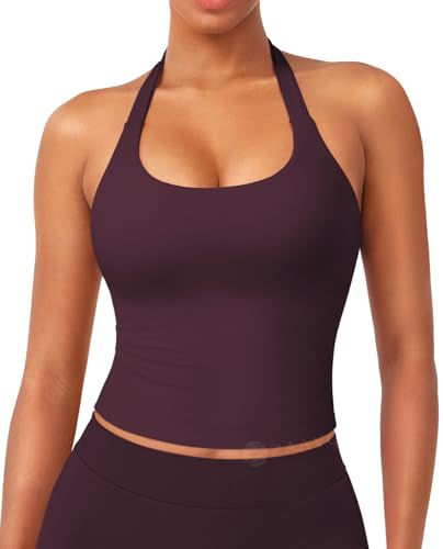 ZAAYO Débardeur à dos nu pour femme, dos nu, rembourré, pour le sport, l'entraînement, basique, sexy, sans manches