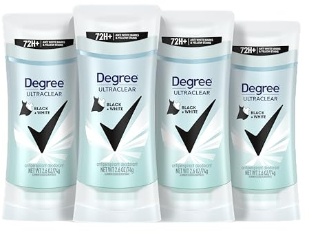 Degree Women's Black+White 4 Count Antiperspirant Balm 2.6 oz - Protects from Deodorant Stains, Fresh Scent, 48H Non-Stop Protection