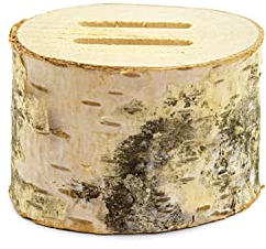 PartyDeco Ringkissen Holz Baumscheibe 6 cm x 1 Stück Ringhalter Ringschachtel Hochzeitskissen