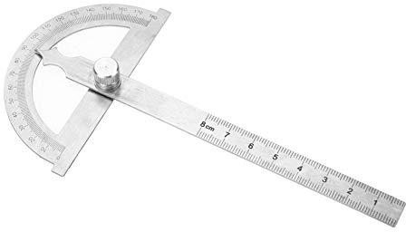 Goniometro in acciaio inox Goniometro 15 cm Righello Strumento di misurazione regolabile con angolo di rilevamento di 180 gradi (80 * 120mm)