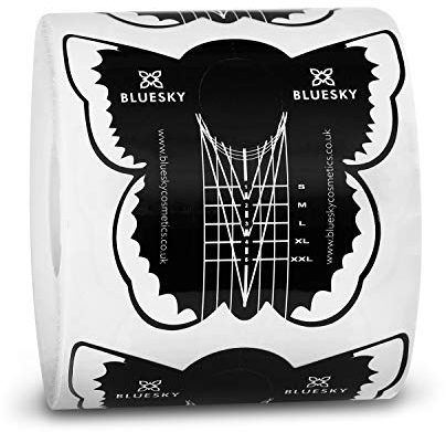 BLUESKY Nail Form Stickers 300, Nagelformen, Nagel Schablonen Selbstklebende für Gel-Nägel & Poly Builder Gel Nagel-Verlängerung, 30 g