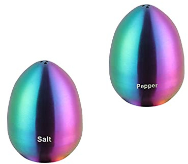 Buyer Star Set di 2 deliziosi shaker per sale e pepe, in acciaio inox e metallo, per saliera, saleros Para Cocina Modernos per cucina, arcobaleno