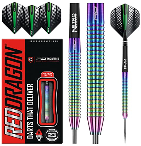 RED DRAGON Razor Edge Spectron 23 Gramm Dartpfeile Tungsten Profi Steel Darts mit Flights und Schäfte