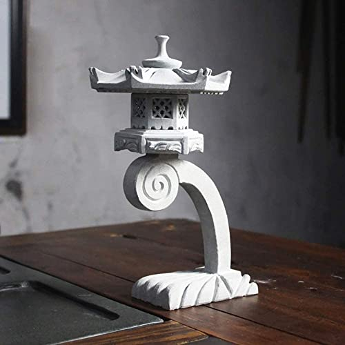 UZOURI Steinlaterne, Pagode, Gartendekoration, chinesisch/japanisch, 22 cm, Skulptur, Laterne, Terrassendekoration