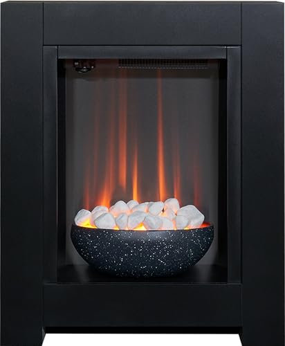 Adam Monet Fireplace Suite in Black with Electric Fire, 23 Inch