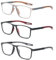 MMOWW 3er-pack Lesebrille Herren Damen Sportliches - Anti-blaue Ultraleicht TR90 Rahmen Computerbrille Arbeits Lesehilfe +2.5